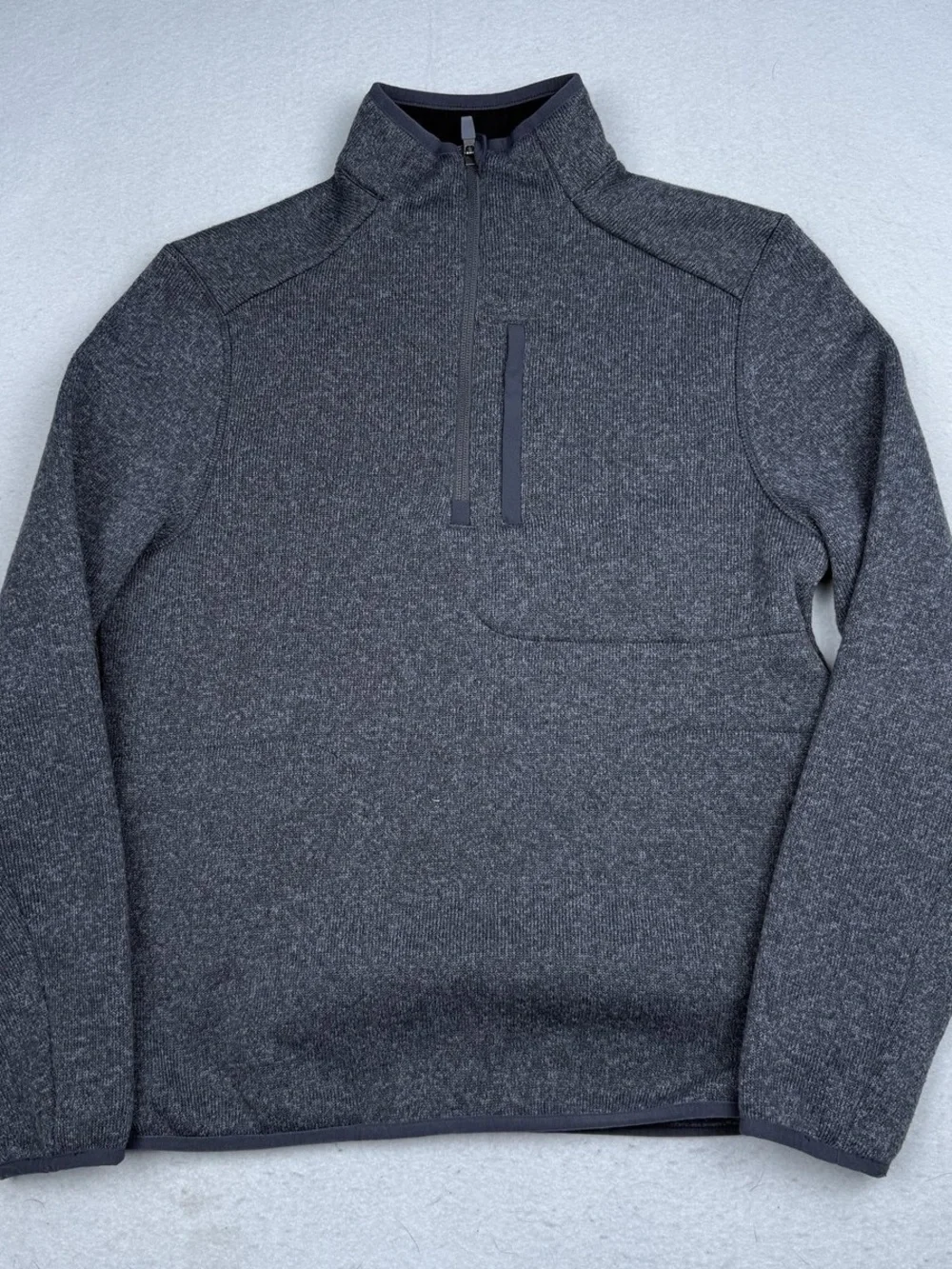 Figs Men's Heathered Dark Gray Quarter-Zip Sweater